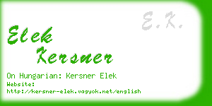 elek kersner business card